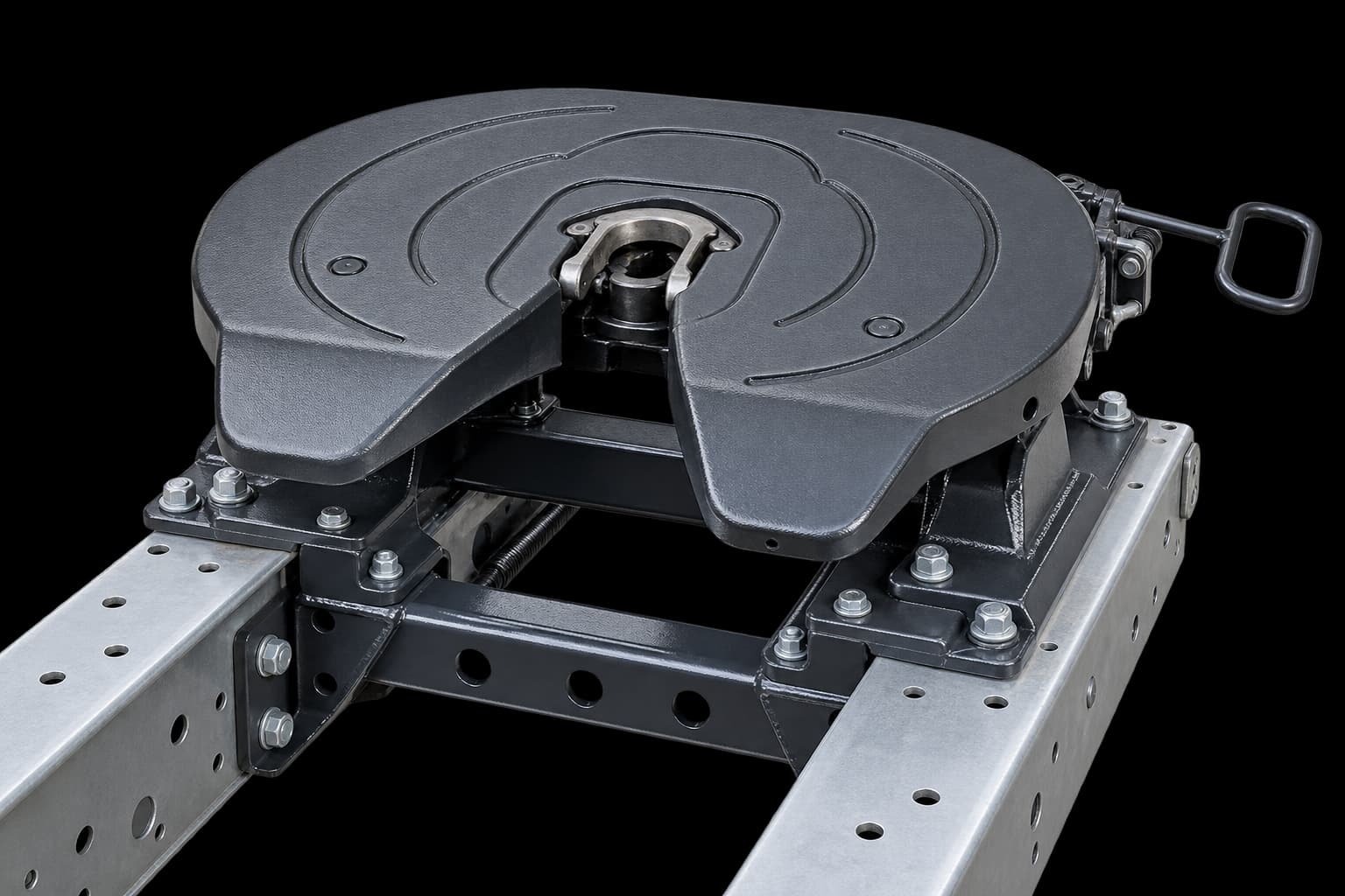 Fifth-wheel coupling mounted on a chassis